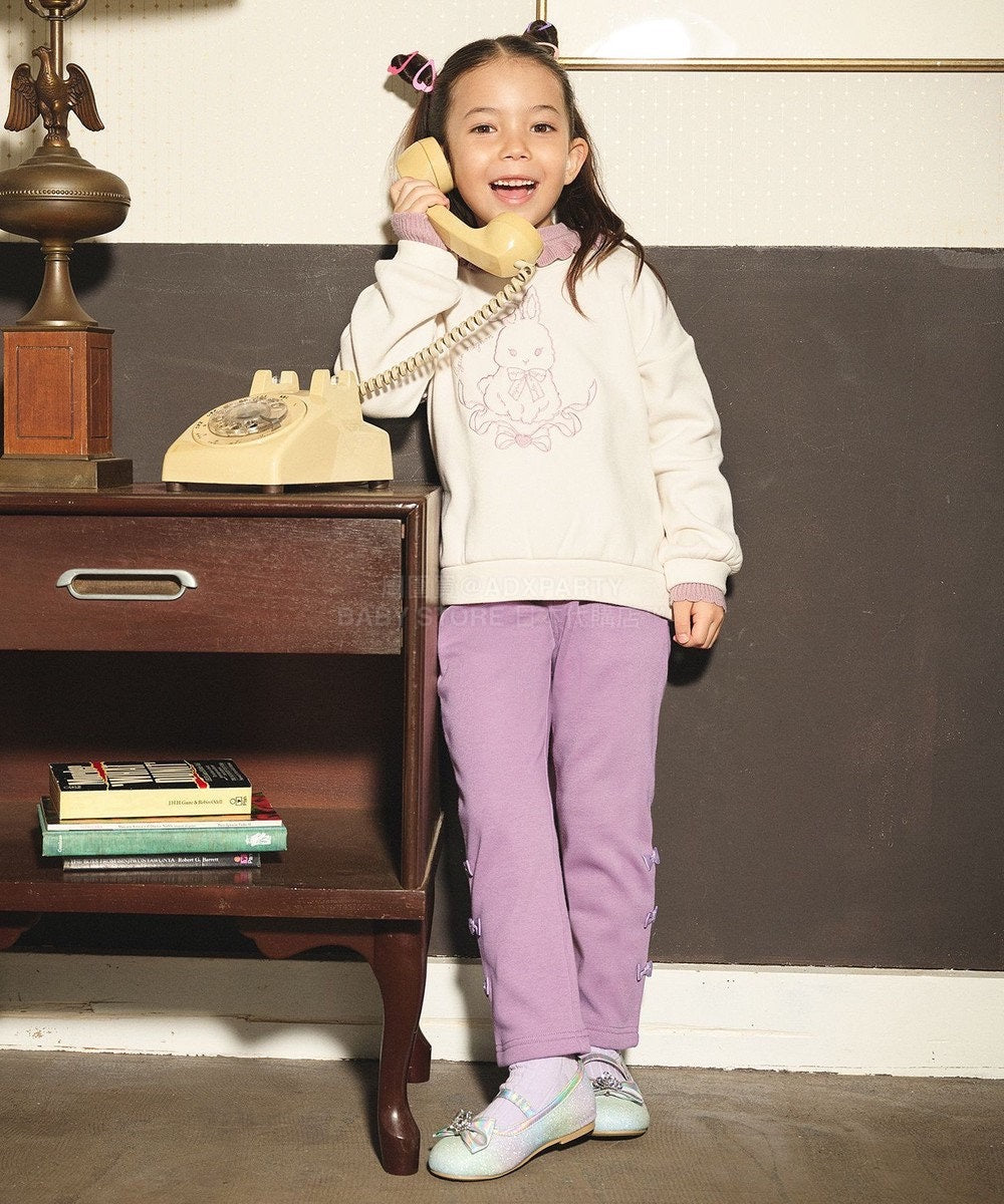 日本童裝 aF#a325 蝴蝶結抓毛長褲 90-150cm 女童款 冬季 PANTS