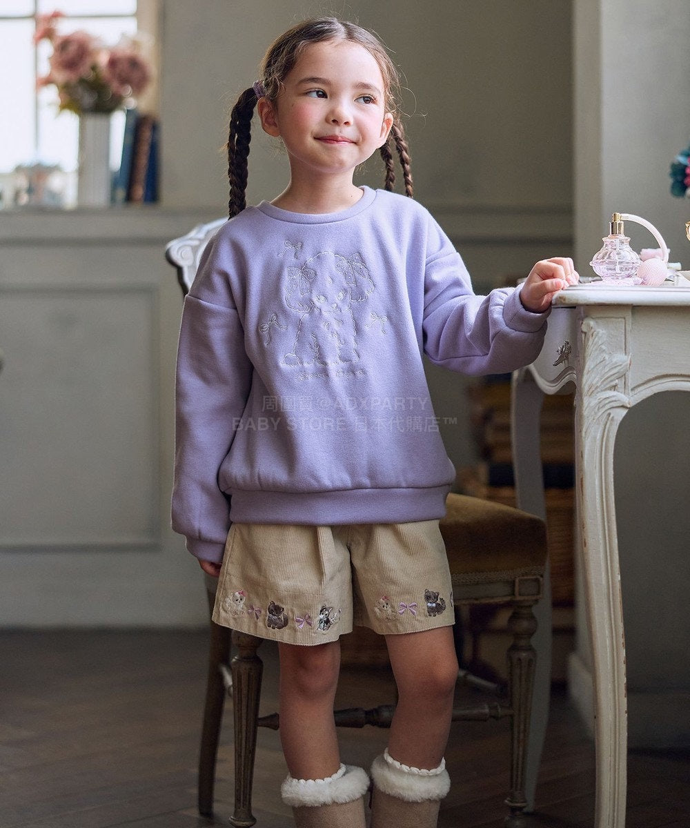 日本童裝 aF#a325 動物刺繡圖案衛衣 90-150cm 女童款 冬季 TOPS