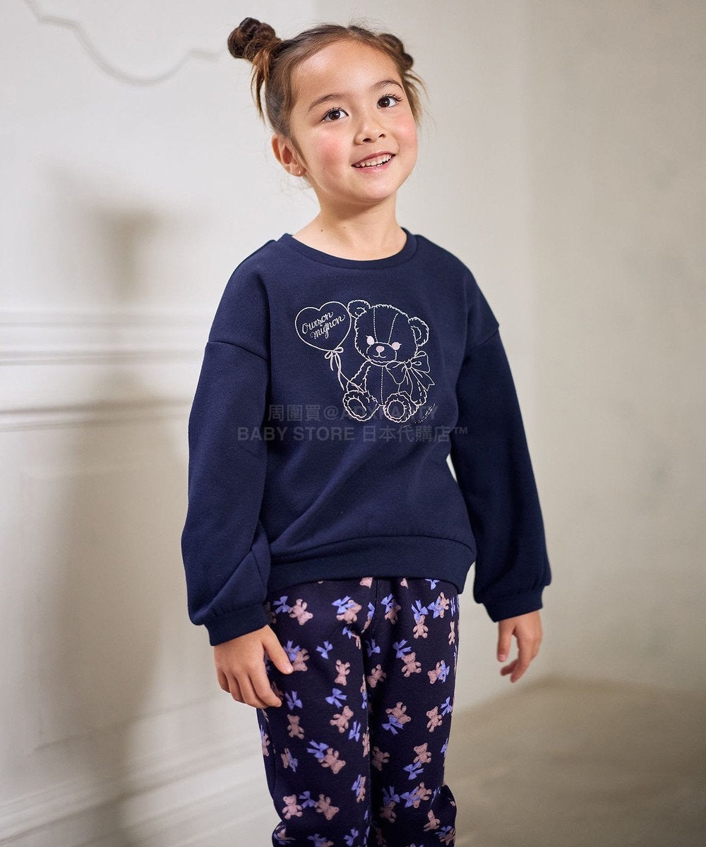 日本童裝 aF#a325 動物刺繡圖案衛衣 90-150cm 女童款 冬季 TOPS