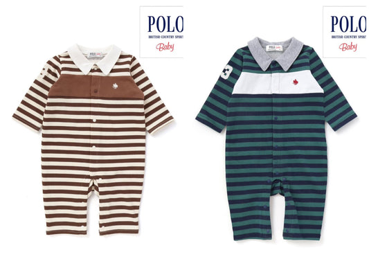 日本童裝  SLAP SLIP x POLO BCS 連衣 60-80cm 男童款 初生嬰兒 秋季 Jumpsuit