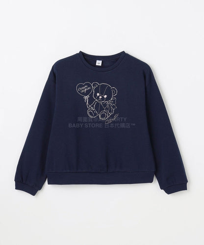 日本童裝 aF#a325 動物刺繡圖案衛衣 90-150cm 女童款 冬季 TOPS