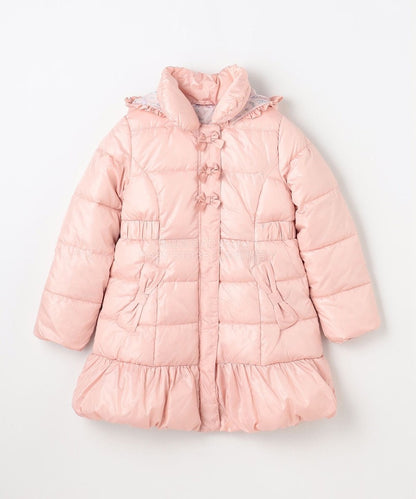 日本童裝 aF#a325 蝴蝶結夾棉泡泡長外套 110-160cm 女童款 冬季 (適合寒冷天氣、溫度低天氣及落雪）OUTERWEAR