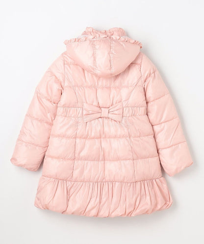 日本童裝 aF#a325 蝴蝶結夾棉泡泡長外套 110-160cm 女童款 冬季 (適合寒冷天氣、溫度低天氣及落雪）OUTERWEAR