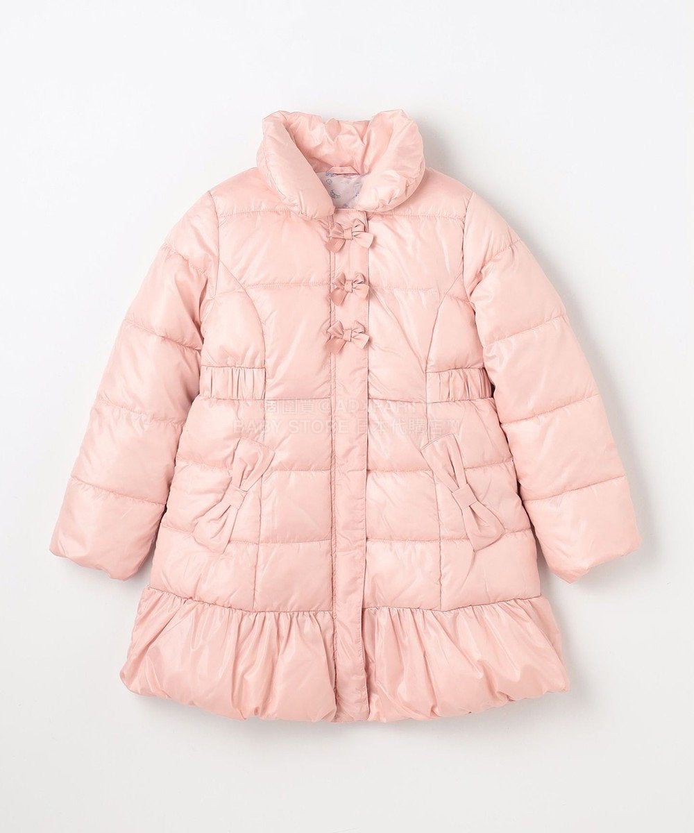 日本童裝 aF#a325 蝴蝶結夾棉泡泡長外套 110-160cm 女童款 冬季 (適合寒冷天氣、溫度低天氣及落雪）OUTERWEAR