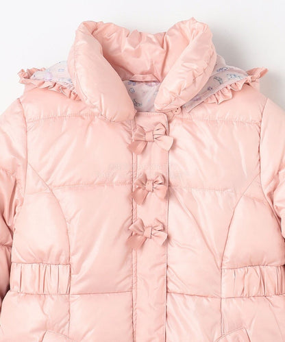 日本童裝 aF#a325 蝴蝶結夾棉泡泡長外套 110-160cm 女童款 冬季 (適合寒冷天氣、溫度低天氣及落雪）OUTERWEAR