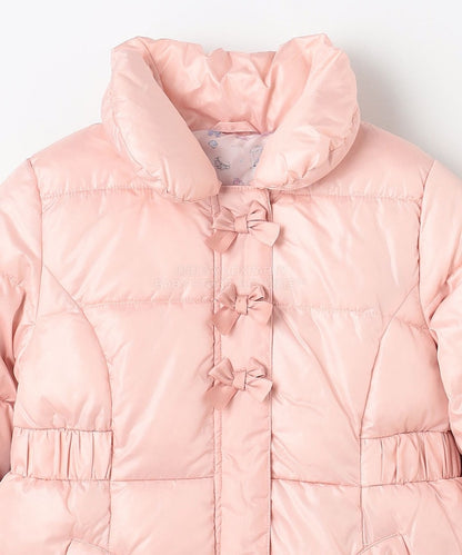 日本童裝 aF#a325 蝴蝶結夾棉泡泡長外套 110-160cm 女童款 冬季 (適合寒冷天氣、溫度低天氣及落雪）OUTERWEAR