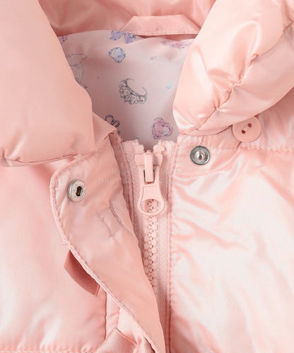 日本童裝 aF#a325 蝴蝶結夾棉泡泡長外套 110-160cm 女童款 冬季 (適合寒冷天氣、溫度低天氣及落雪）OUTERWEAR