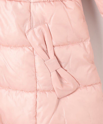 日本童裝 aF#a325 蝴蝶結夾棉泡泡長外套 110-160cm 女童款 冬季 (適合寒冷天氣、溫度低天氣及落雪）OUTERWEAR