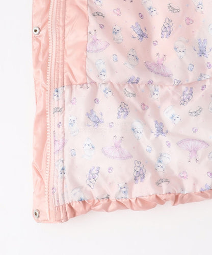 日本童裝 aF#a325 蝴蝶結夾棉泡泡長外套 110-160cm 女童款 冬季 (適合寒冷天氣、溫度低天氣及落雪）OUTERWEAR