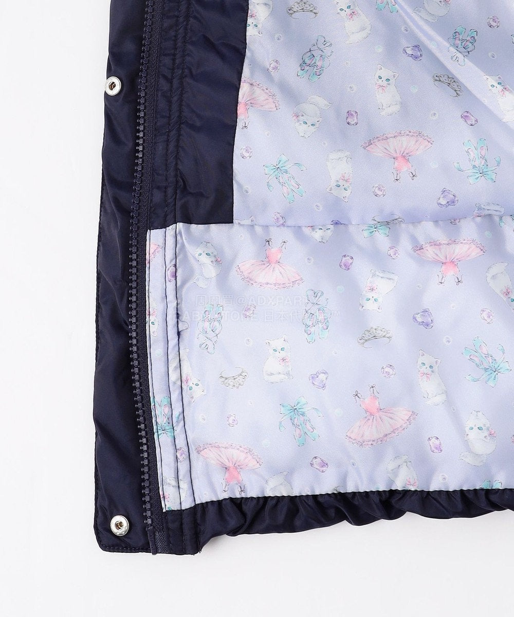 日本童裝 aF#a325 蝴蝶結夾棉泡泡長外套 110-160cm 女童款 冬季 (適合寒冷天氣、溫度低天氣及落雪）OUTERWEAR