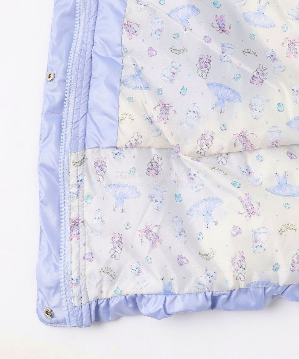 日本童裝 aF#a325 蝴蝶結夾棉泡泡長外套 110-160cm 女童款 冬季 (適合寒冷天氣、溫度低天氣及落雪）OUTERWEAR