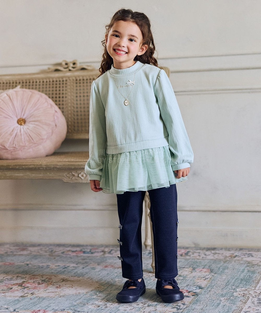 日本童裝 aF#a325 蝴蝶結抓毛長褲 90-150cm 女童款 冬季 PANTS