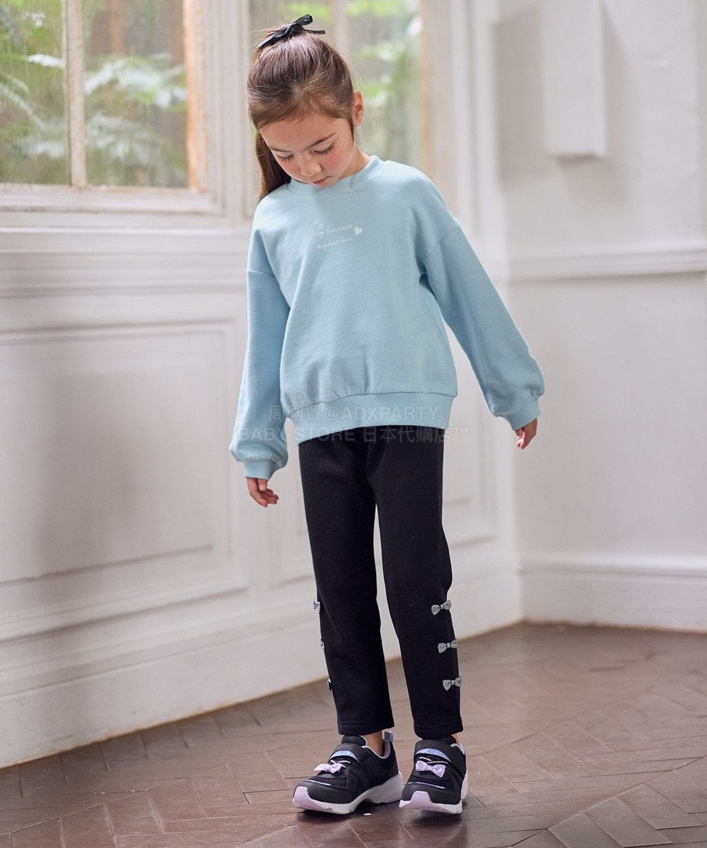 日本童裝 aF#a325 蝴蝶結抓毛長褲 90-150cm 女童款 冬季 PANTS