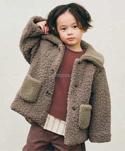 日本童裝 p.premier 泰迪毛夾棉保暖外套 80-140cm 男童款/女童款 初生嬰兒 秋季 (適合初秋、香港平均溫度、寒冷天氣）OUTERWEAR  