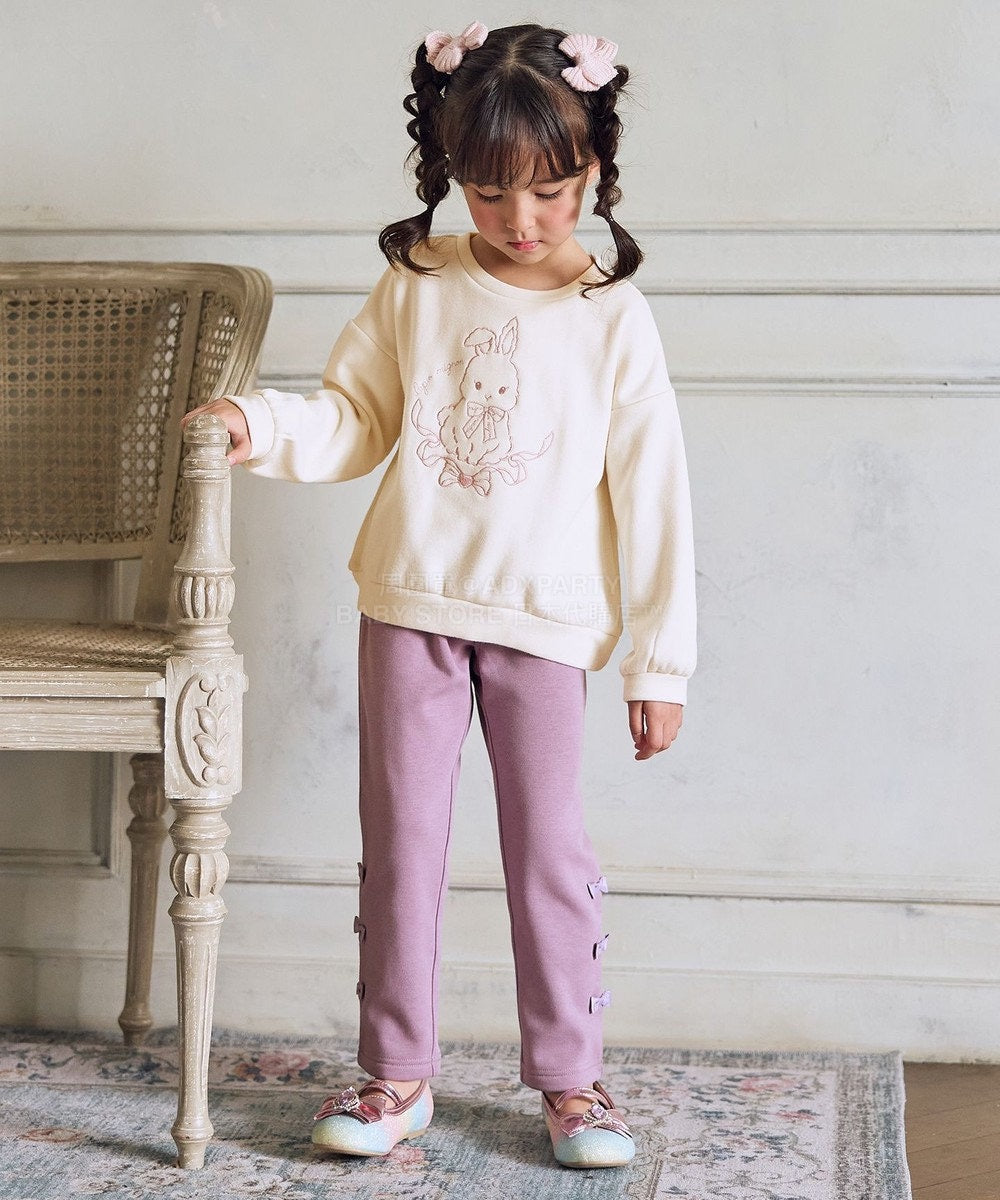 日本童裝 aF#a325 蝴蝶結抓毛長褲 90-150cm 女童款 冬季 PANTS