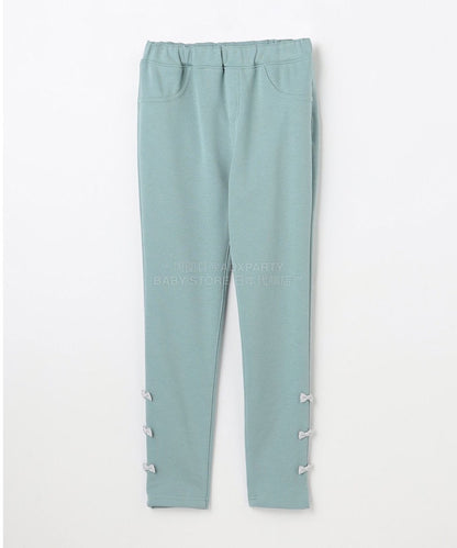 日本童裝 aF#a325 蝴蝶結抓毛長褲 90-150cm 女童款 冬季 PANTS