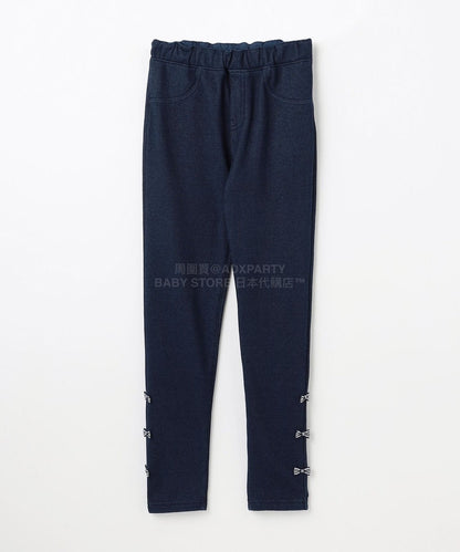 日本童裝 aF#a325 蝴蝶結抓毛長褲 90-150cm 女童款 冬季 PANTS