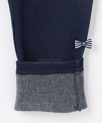 日本童裝 aF#a325 蝴蝶結抓毛長褲 90-150cm 女童款 冬季 PANTS