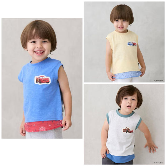 Japanese children's clothing pe#main x Disney contact cold two-piece vest 80-110cm boys' summer TOPS 