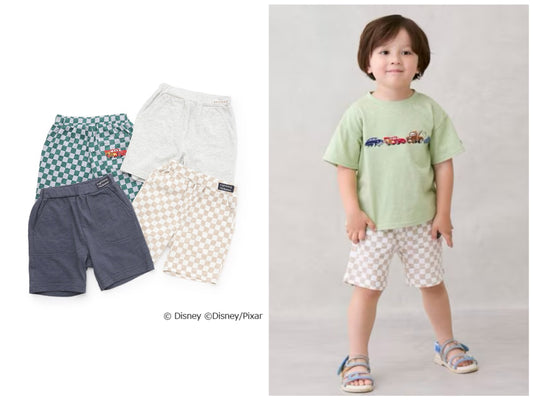 Japanese children's clothing pe#main x Disney casual shorts 80-130cm boys' summer PANTS 