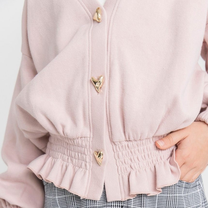 日本童裝 Branshes 心型紐扣外套 80-150cm 女童款 春季 OUTERWEAR