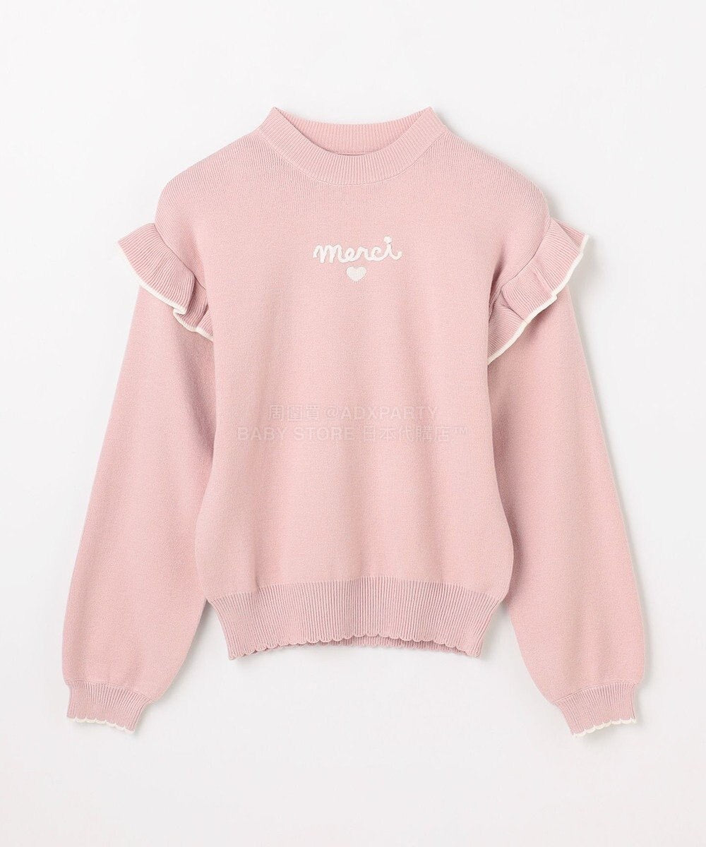 日本童裝 aF#a325 肩部荷葉邊針織毛衣 110-160cm 女童款 冬季 TOPS