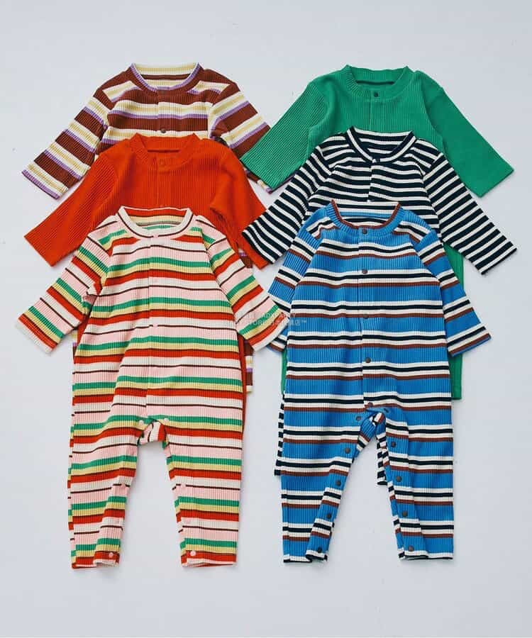 日本童裝 p.premier 彈力羅紋連衣 70-80cm 男童款/女童款 初生嬰兒 秋季 Jumpsuit