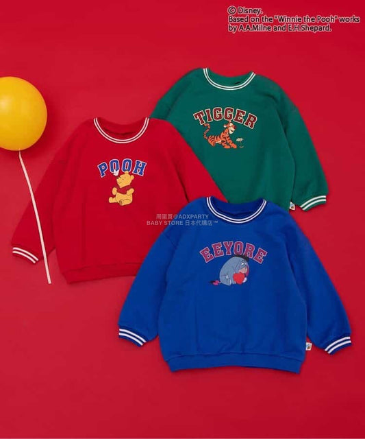 日本童裝 BREEZE x Disney 小熊維尼 衛衣 90-120cm 男童款 冬季 TOPS 聖誕紅/新年紅