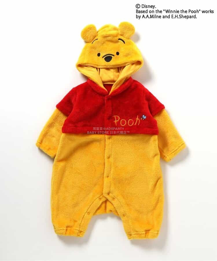 日本童裝 BREEZE x Disney 小熊維尼 毛毛連衣 70-80cm 男童款 冬季 Jumpsuit