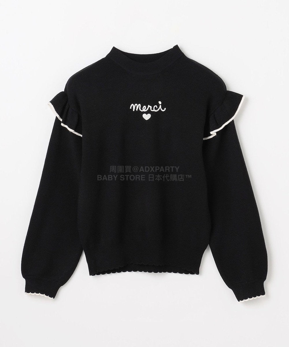 日本童裝 aF#a325 肩部荷葉邊針織毛衣 110-160cm 女童款 冬季 TOPS