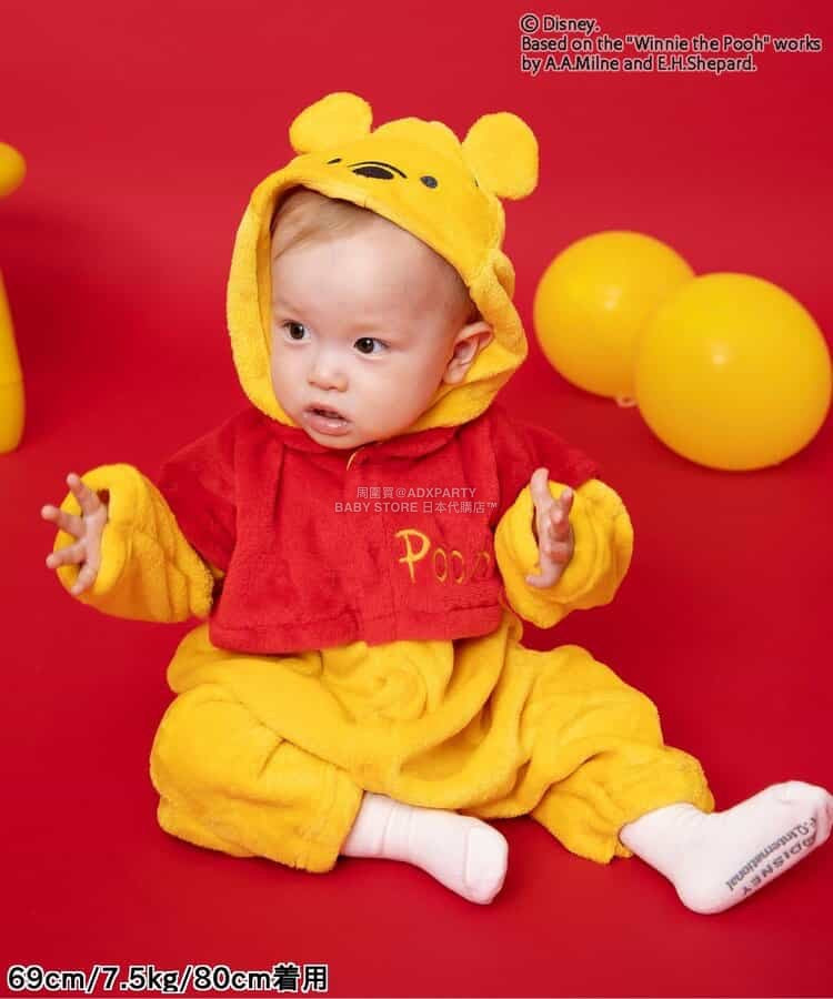 日本童裝 BREEZE x Disney 小熊維尼 毛毛連衣 70-80cm 男童款 冬季 Jumpsuit