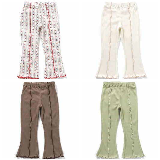 日本童裝 apres les cours 木耳邊長褲  70-140cm 女童款 初生嬰兒 夏季 PANTS