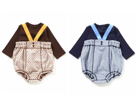 日本童裝 apres les cours 上衣及吊帶連衣套裝 70-80cm 男童款/女童款 初生嬰兒 夏季 Jumpsuit TOPS