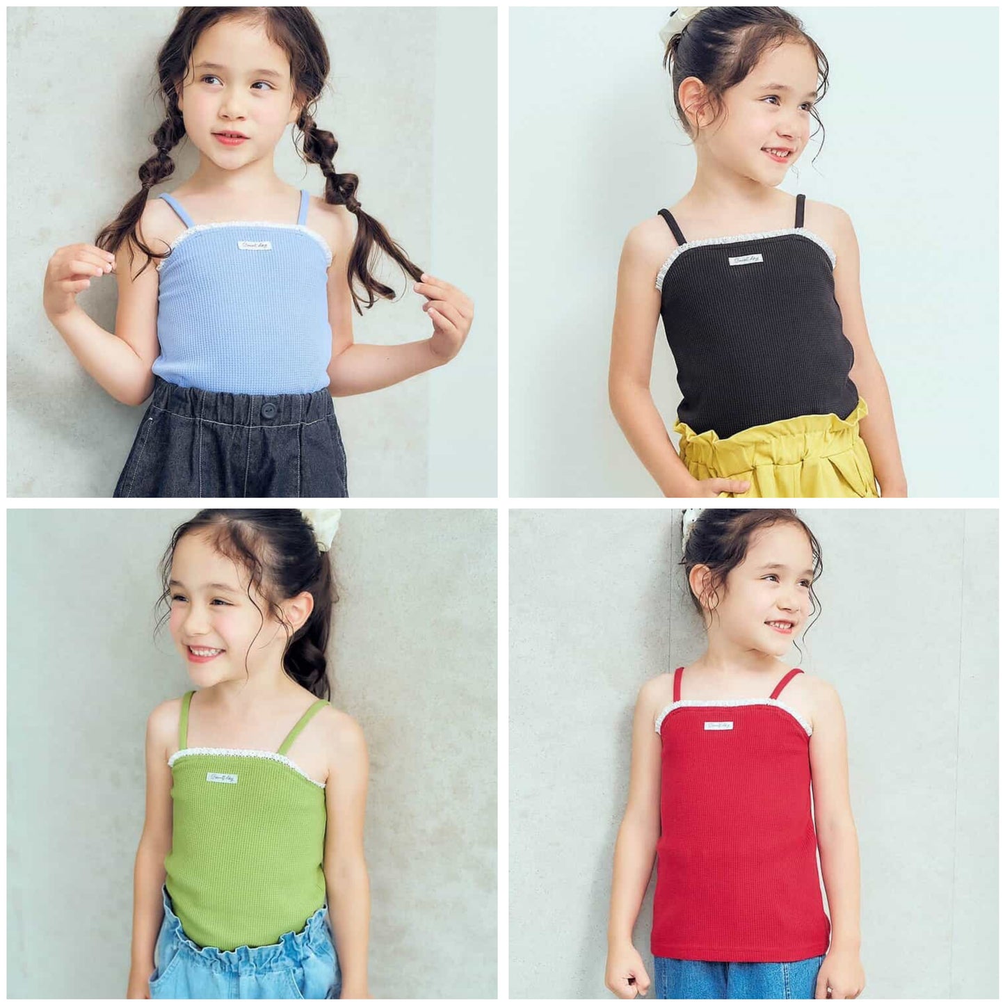 日本童裝 apres les cours 蕾絲荷葉邊吊帶背心 80-140cm 女童款 夏季 TOPS