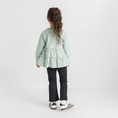 日本童裝 Branshes 蝴蝶結花邊長袖上衣 80-130cm 女童款 春季 TOPS