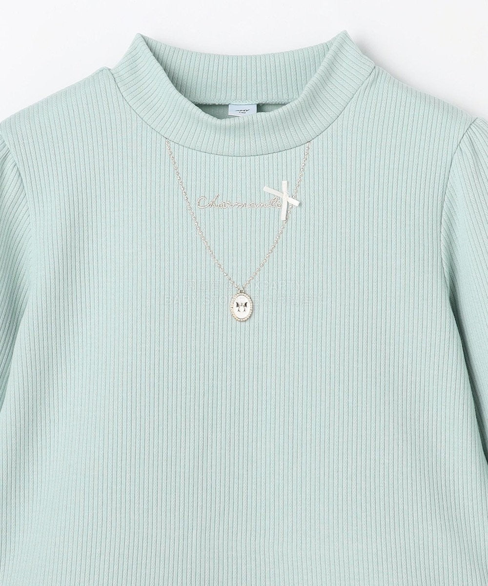 日本童裝 aF#a325 抓毛項鏈拼紗上衣 110-160cm 女童款 冬季 TOPS