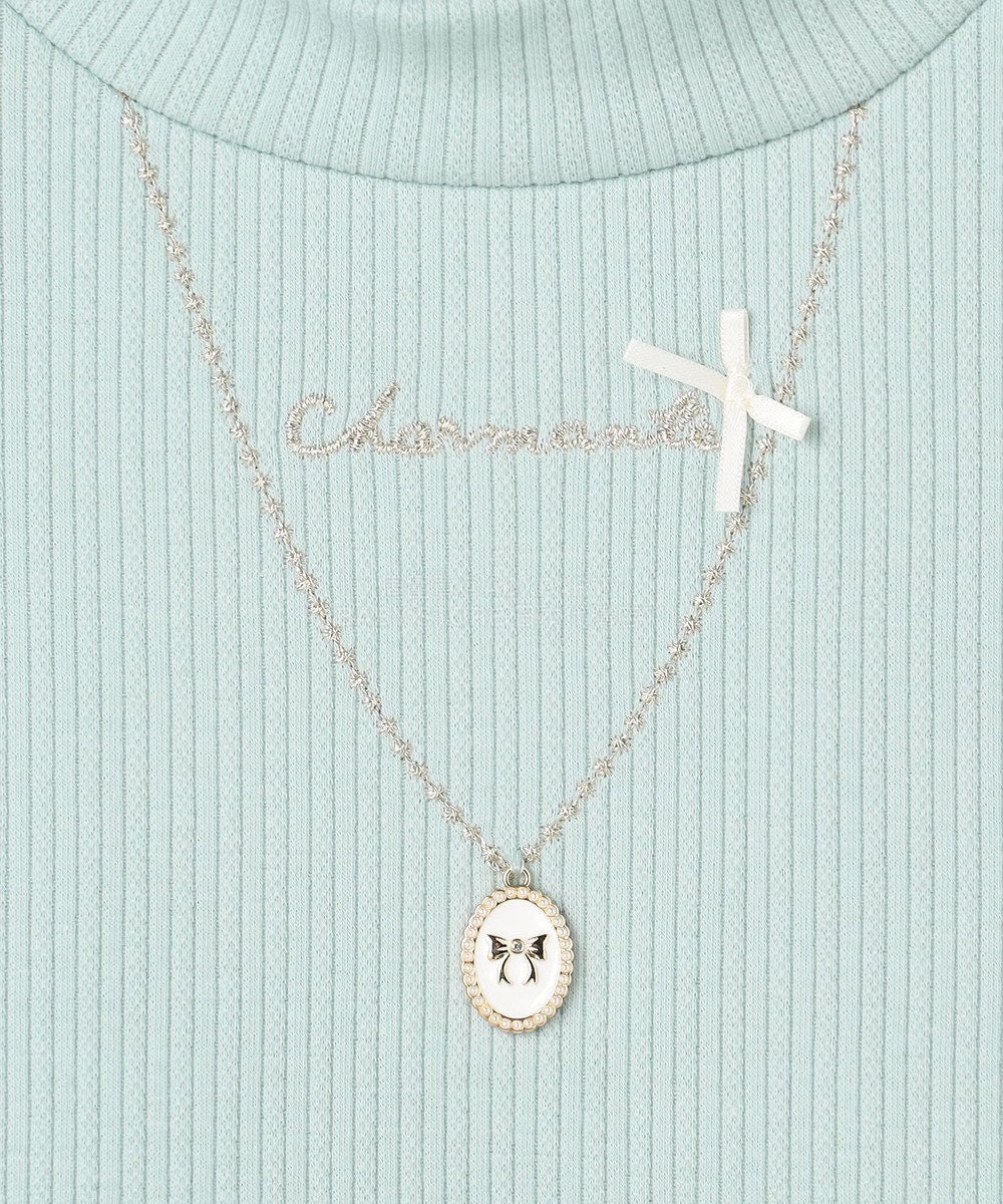 日本童裝 aF#a325 抓毛項鏈拼紗上衣 110-160cm 女童款 冬季 TOPS