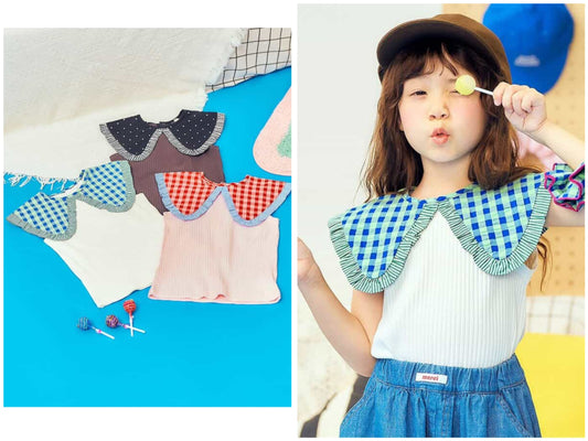 日本童裝 apres les cours  無袖翻領上衣 80-140cm 女童款 夏季 TOPS