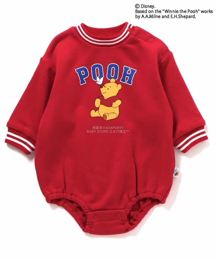日本童裝 BREEZE x Disney 小熊維尼 連衣 70-80cm 男童款 冬季 Jumpsuit 聖誕紅/新年紅
