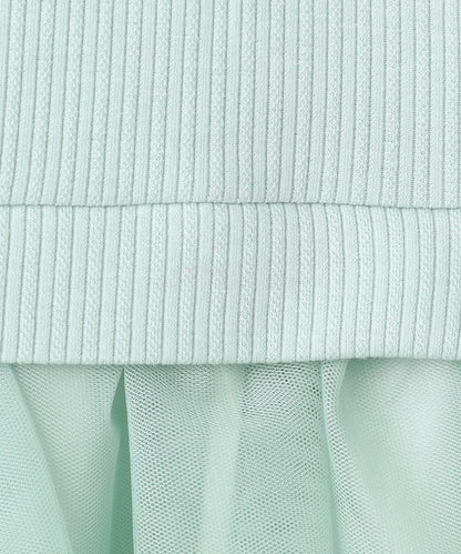 日本童裝 aF#a325 抓毛項鏈拼紗上衣 110-160cm 女童款 冬季 TOPS