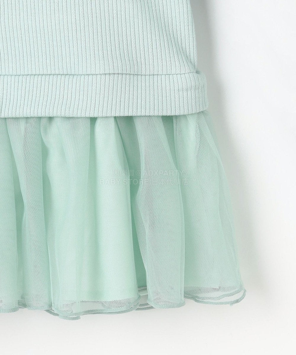 日本童裝 aF#a325 抓毛項鏈拼紗上衣 110-160cm 女童款 冬季 TOPS