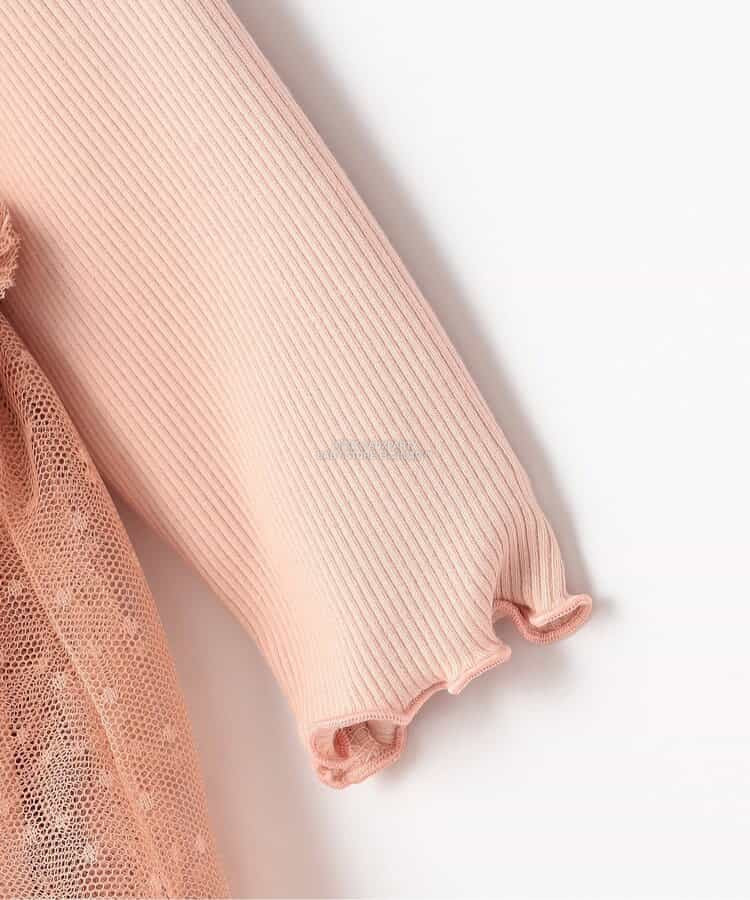 日本童裝 p.premier 圓點薄紗荷葉邊連衣 70-80cm 女童款 初生嬰兒 秋季 Jumpsuit