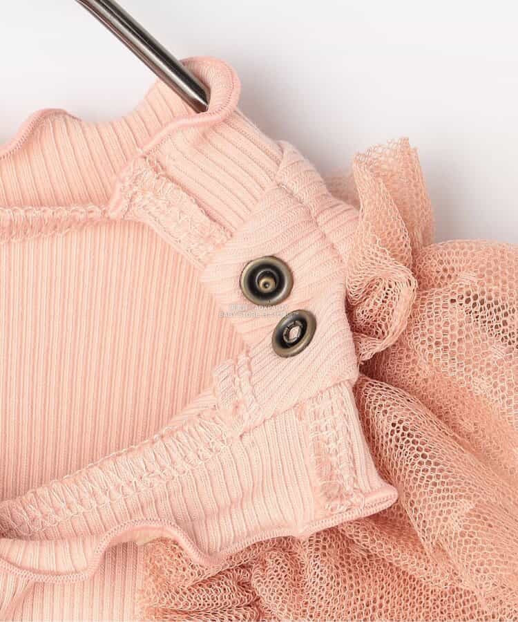 日本童裝 p.premier 圓點薄紗荷葉邊連衣 70-80cm 女童款 初生嬰兒 秋季 Jumpsuit