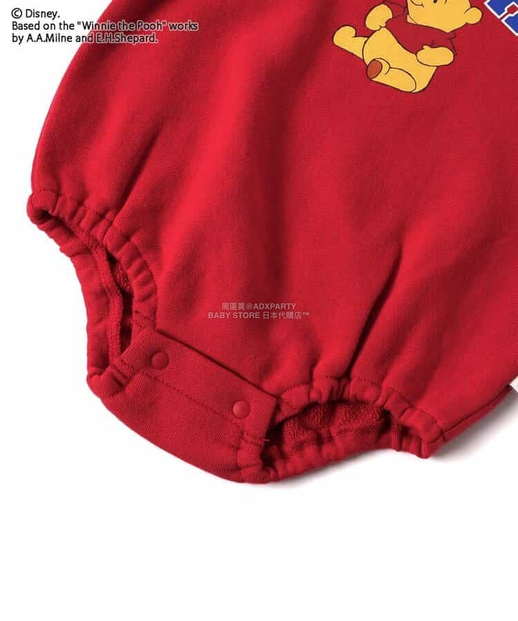 日本童裝 BREEZE x Disney 小熊維尼 連衣 70-80cm 男童款 冬季 Jumpsuit 聖誕紅/新年紅
