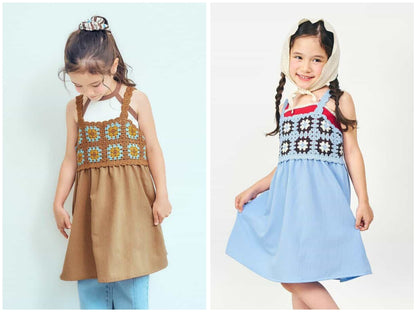 日本童裝 apres les cours 鉤針編織吊帶連身裙 90-140cm 女童款 夏季 DRESSES