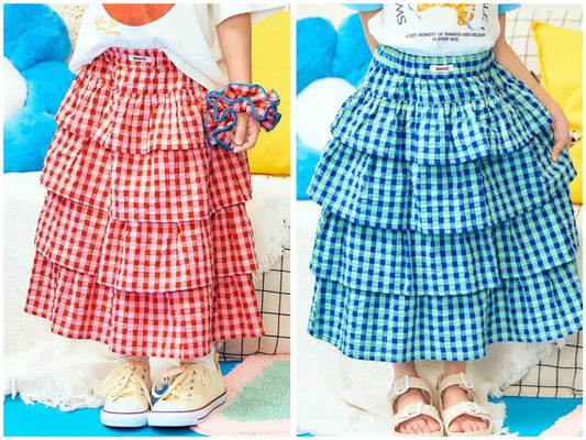 日本童裝 apres les cours 層疊荷葉邊半身裙 90-130cm 女童款 夏季 SKIRTS