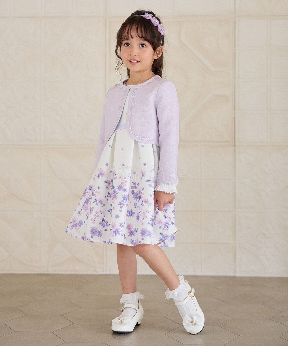 日本童裝 aF#a325 花花印花短袖連身裙 110-130cm 女童款 冬季 DRESSES 面試/宴會/表演