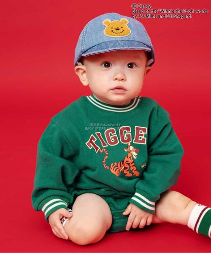 日本童裝 BREEZE x Disney 小熊維尼 連衣 70-80cm 男童款 冬季 Jumpsuit 聖誕紅/新年紅