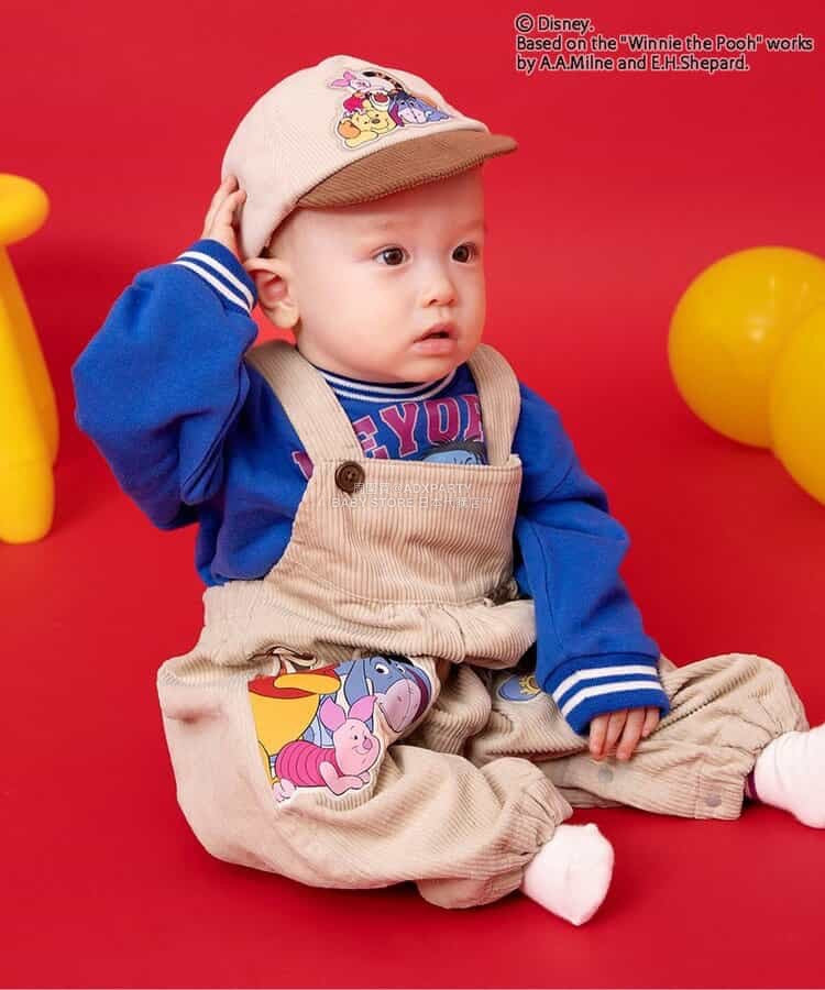 日本童裝 BREEZE x Disney 小熊維尼 背帶褲 80cm 男童款 冬季 Jumpsuit