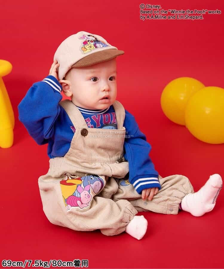 日本童裝 BREEZE x Disney 小熊維尼 背帶褲 80cm 男童款 冬季 Jumpsuit